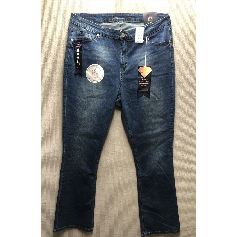 Gemma Raw Denim Jeans Size 20W Curvy Midrise Bootcut NWT